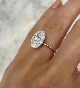 2025 Hot Selling Gold Plated Rings For Women Oval Cubic Zirconia Jewelry Wedding Engagement Ring Wholesale Size 5-10 1