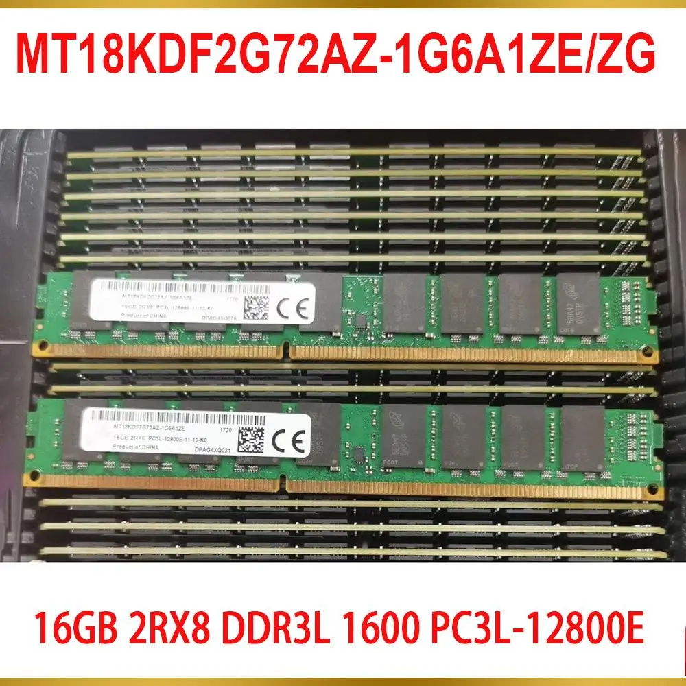 1Pcs 16GB 16G RAM 2RX8 DDR3L 1600 PC3L-12800E Half U For MT Server Memory MT18KDF2G72AZ-1G6A1ZE/ZG 2 1Pcs 16GB 16G RAM 2RX8 DDR3L 1600 PC3L 12800E Half U For MT Server Memory MT18KDF2G72AZ