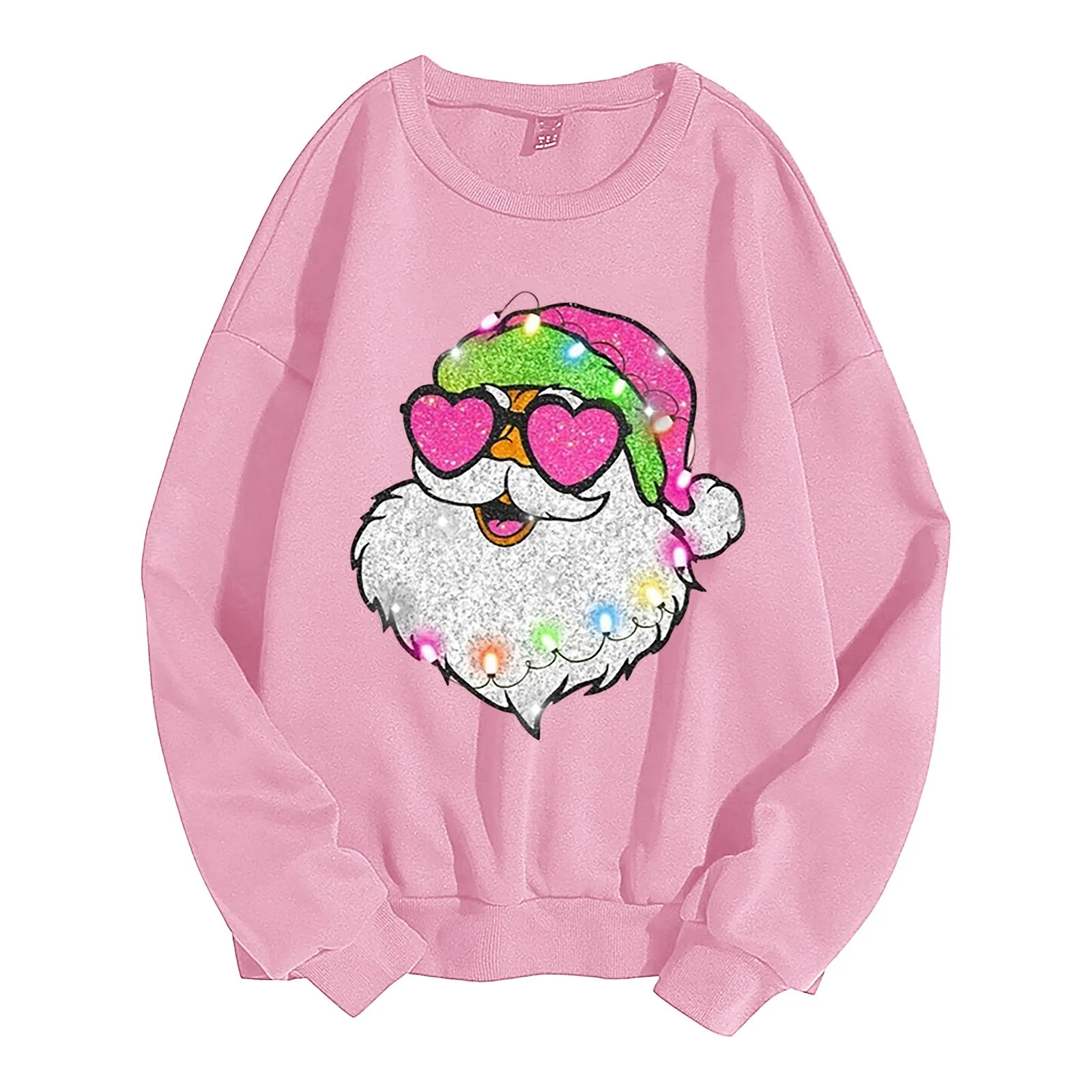 

Women Casual Christmas Print Round Neck Long Sleeve Sweatshirt Loose Top