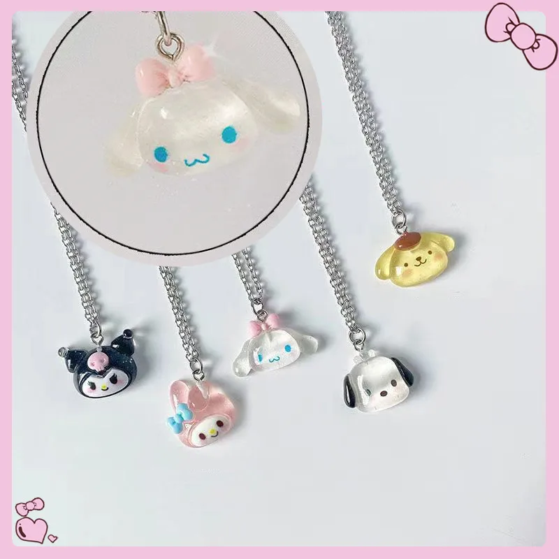 New Kawaii Sanrio Kuromi Necklace Jewelry Cinnamoroll Melody Necklace