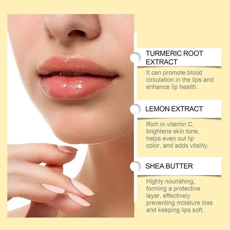 Lemon Ginger Lip Balm Remove Dark Balm Lighten Melanin Mask Gloss Oil Exfoliatings Clean Moisturizing Korean Lip Care Products 5