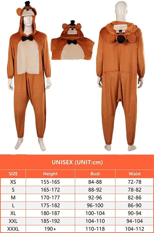 thumbnail image 1 of Disfraz de oso Freddy de FNAF, divertido disfraz de Cosplay, ropa de dormir de fantasía, traje de carnaval de Halloween, accesorios para juego de rol unisex, 1 of 5
