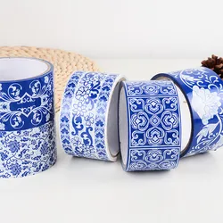 Retro Washi Masking Tape Blue and White Porcelain Sticker Tape Decorative Sticky Paper Adhesive DIY Washi Tapes School Supplies