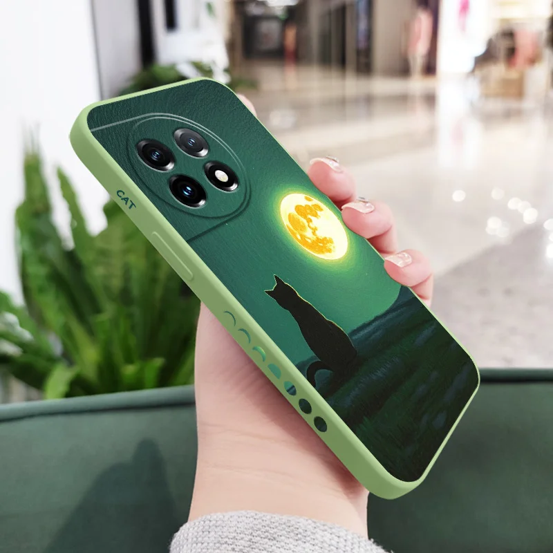 Moongazing Cat Liquid Silicone Phone Case