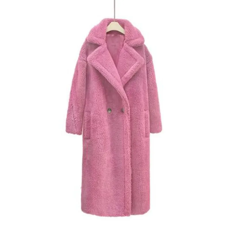 Haining Iceland wool imitation sheep fleece coat women medium long Australian large grain imitation lamb winter thick coat