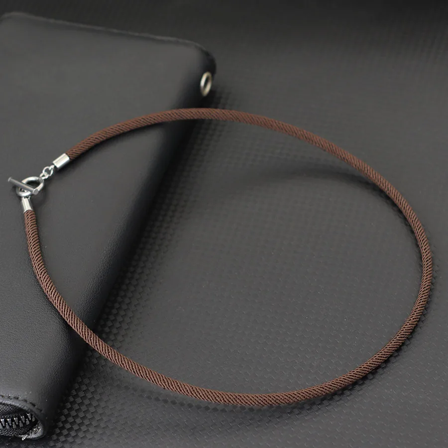 Neue schlichte Herren-Halskette der Güteklasse A, 4 mm, Milan-Seil, Edelstahl, OT-Schnallenkragen, 45,7 cm, 61 cm, glückliches rotes Fadenkragen – Detail 11