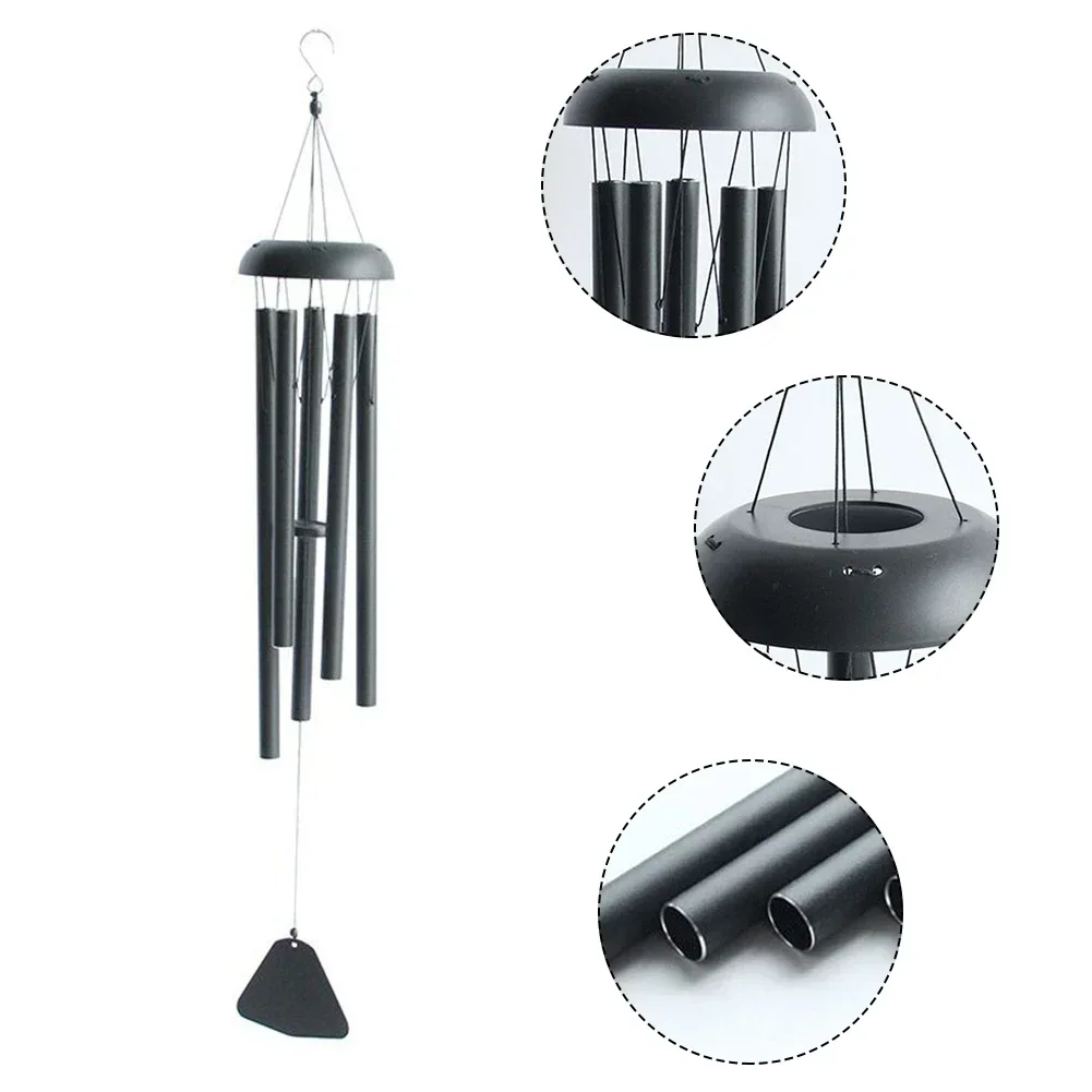 Wind Chimes Wind Chime 36 Inch Wind Chimes Outdoor Large Dark Toned 5 Heavy Tubes Aluminum Outside Deep Tone Adjustable Garden Decor