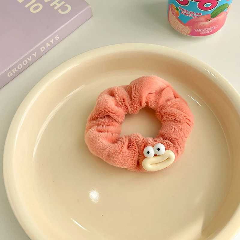 1/5 Stück koreanischer Dopamin-Haarring mit großen Augen, Monsterplüsch, Dickdarm-Haarring, verdicktes und verbreitertes, flauschiges Haarseil. – Detail 8