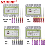 6PCS/Box Dental C File Endodontic Endo Root Canal Unclogging Files #6 #8 #10 25mm Hand Use Stainless Steel Dentists Dentistry 1