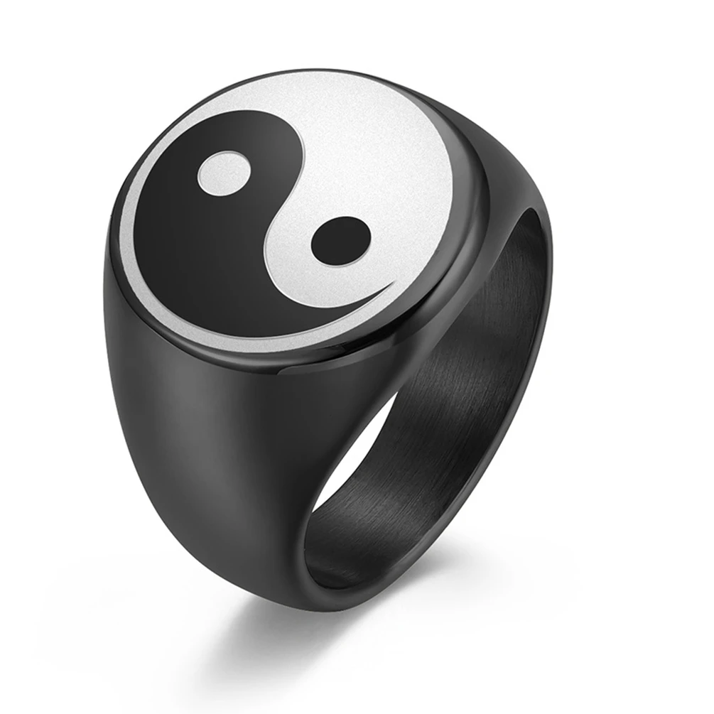 Yin Yang Ring Stainless Steel Rings Men Symbol Yin Yang Yin Yang