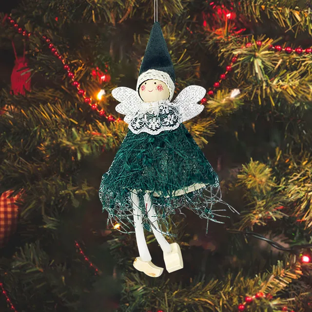 Christmas Tree Ornaments Pendant 19cm Cute Knitting Angel Doll Pendants Gifts For Kids Girls Christmas Decorations 2024 2