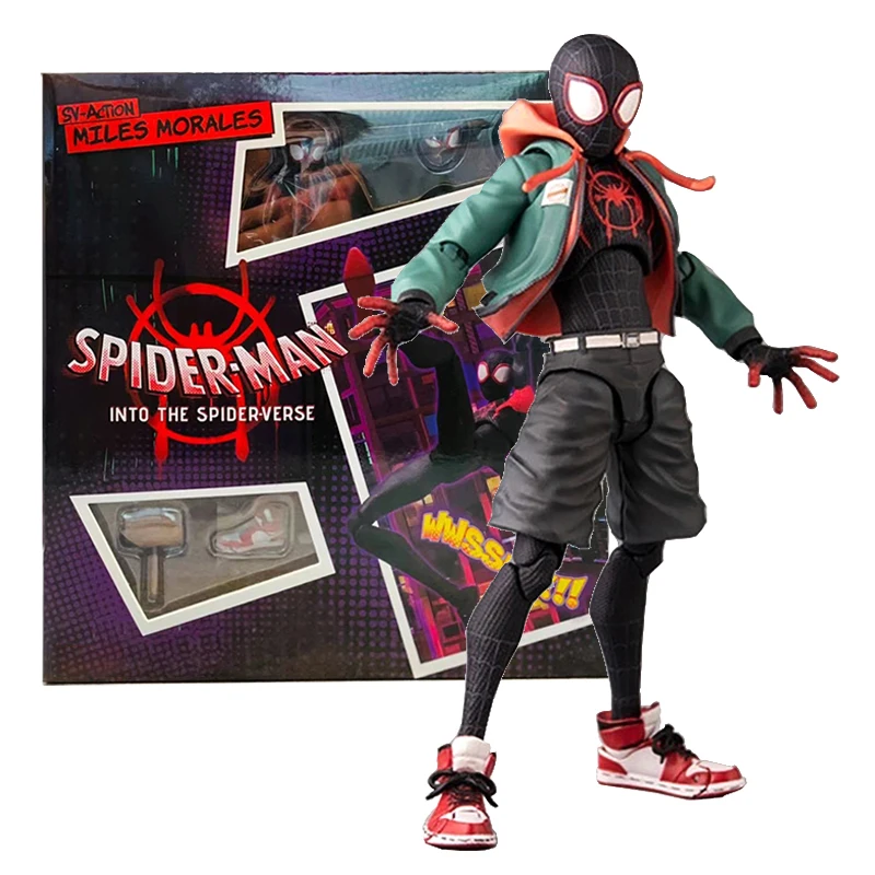 13cm Ml Anime Figure Spider Man Action Figurine Sofbinal Spiderman Miles  Morales Statue Across The Universe Collectble Model Toy - AliExpress
