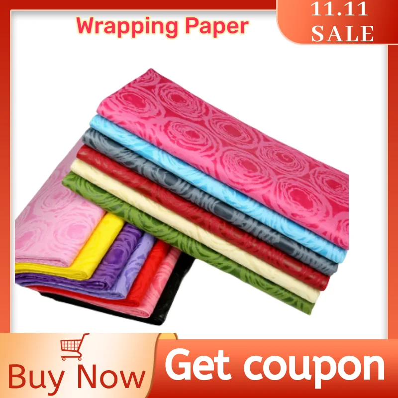 

10pcs Crepe Paper Rose Gauze Tissue Craft Waterproof Wrapping Paper Bouquet Gift Packaging Material