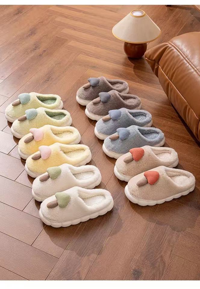 2025 New Style Women's Cotton Slippers, Plush Lined Heel Cover Shape Cotton Warm House Shoes for Winter Home Bedroom Living Room