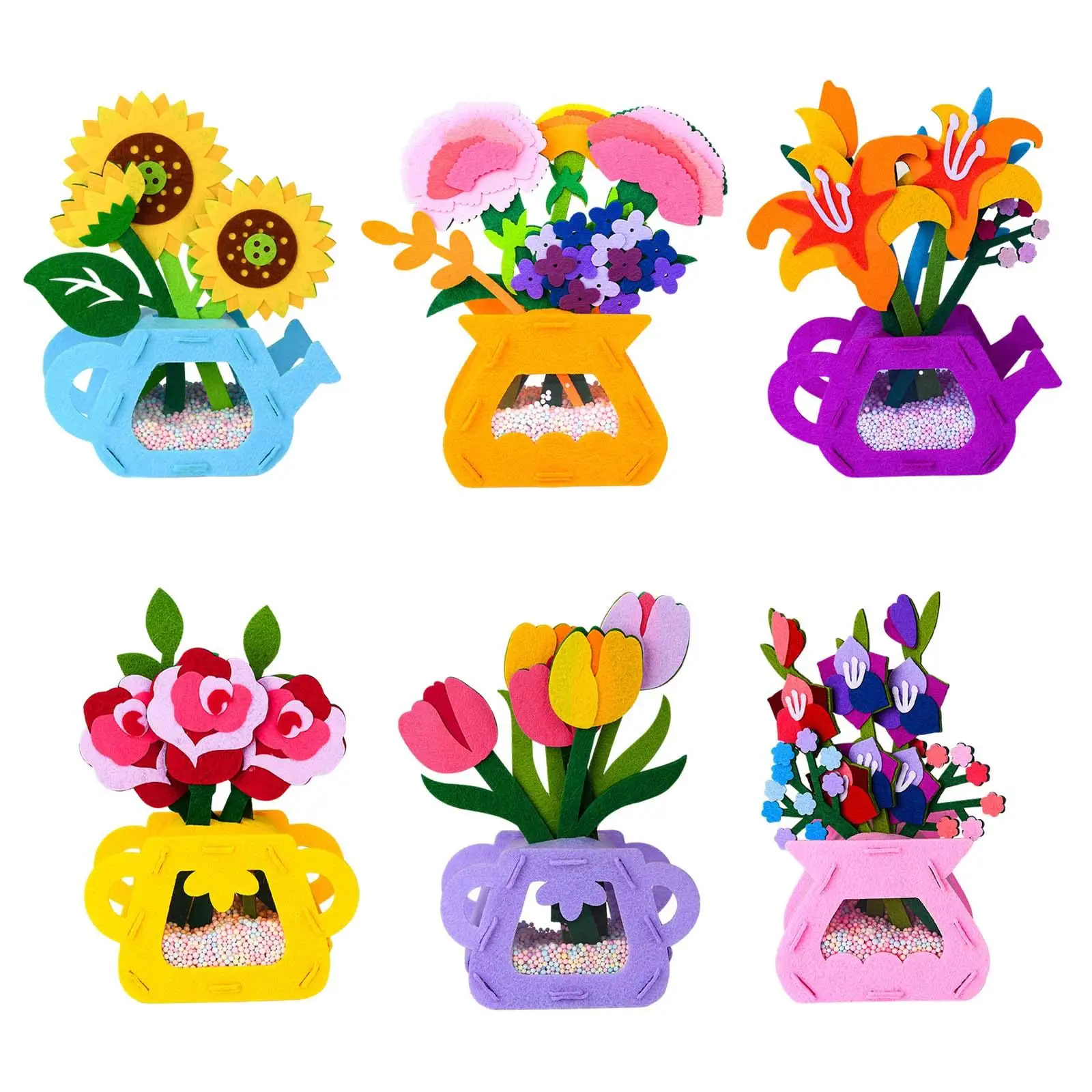 

DIY Flower Pot Toy Craft Cute Montessori Toy Early Learning Kids Flowerpot Toys for Birthday Teacher's Day Kids Boys Decorations