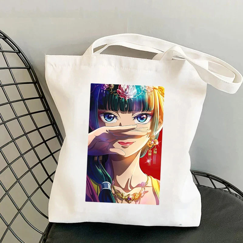 Anime The Apothecary Diaries Canvas Shoulder Bag Large Capacity Travel Tote Bag Eco-Friendly Shopping Bags Cosplay Party Gift tote bags,canvas bags,canvas bag,shopping bag,gift bag