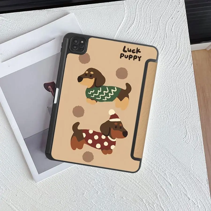 Adorable Dog-Themed Tablet Case with Adjustable Holder