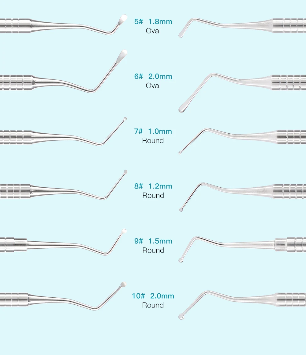 Dentalbagger Endo Löffel Doppelseitige Instrumente Edelstahl Zahnhöhle Verschiedene Kariesbehandlung – Detail 7