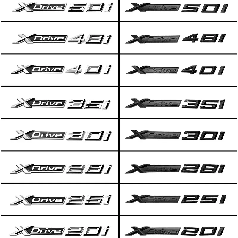 3D Abs Chrome Logo Xdrive 20I 25I 28I 30I 35I Emblem Car Trunk Decal Per Bmw Xdrive 20I 25I 28I 30I 35I Stikcer Accessori