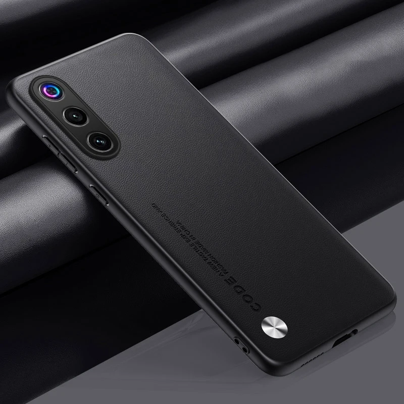 Luxury Soft Leather Back Phone Case with Silicone Protection