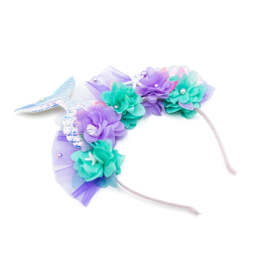 Meerjungfrau Haarband Lila Kinder Haar Hoop Pailletten Fee Prinzessin Engel Zauberstab Sticks Kinder Dress Up Kopfschmuck Zubehör – Detail 10