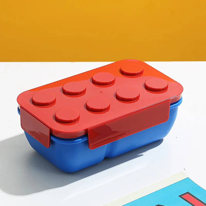 Vibrant Creative Building Blocks Lunch Box for Kids - Portable Bento for Picnics, Salads, & Snacks