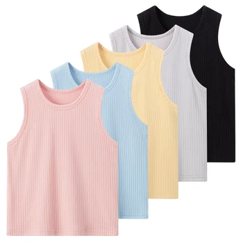 Kids Solid Color Warm Vest – Autumn & Winter Underwear 1