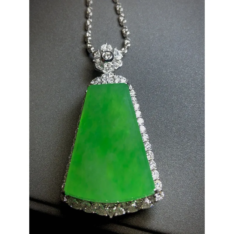 

Ice-like Emerald Pendant Myanmar Natural a Cargo Genuine Goods 18K Gold Inlaid Emperor Green Lucky Pendant