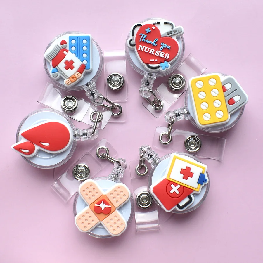 

Medical Supplies Doctor Nurse Retractable Badge Reels ID Name Working Cards Holder Buckle Clips Easy To Pull Birthday Party Gift