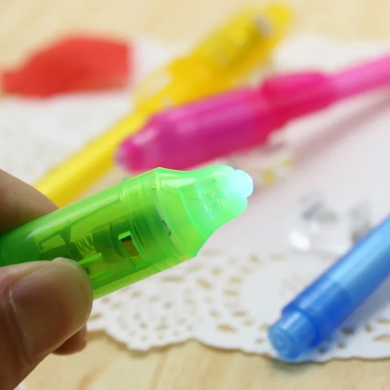 2 In 1 Magic Light Pen Invisible Ink Pen Secrect Message pens for Drawing Fun Activity Kids Party Favors Gift 8Pcs/lot invisible ink pen,magic pen,magic light pen