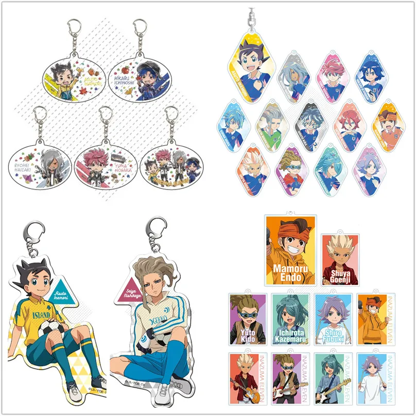 

Anime INAZUMA ELEVEN 11 Keychain Doll Ryohei Haizaki Asuto Inamori Hiroto Kira Seiya Nishikage Acrylic Keyring Bag Pendant Gift