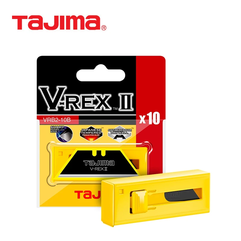 TAJIMA VRB2-10B Trapezoidal Blade Set 10PCS Heavy Duty Spare Blades for VR102B/CHN Utility Knife Replacement Tools
