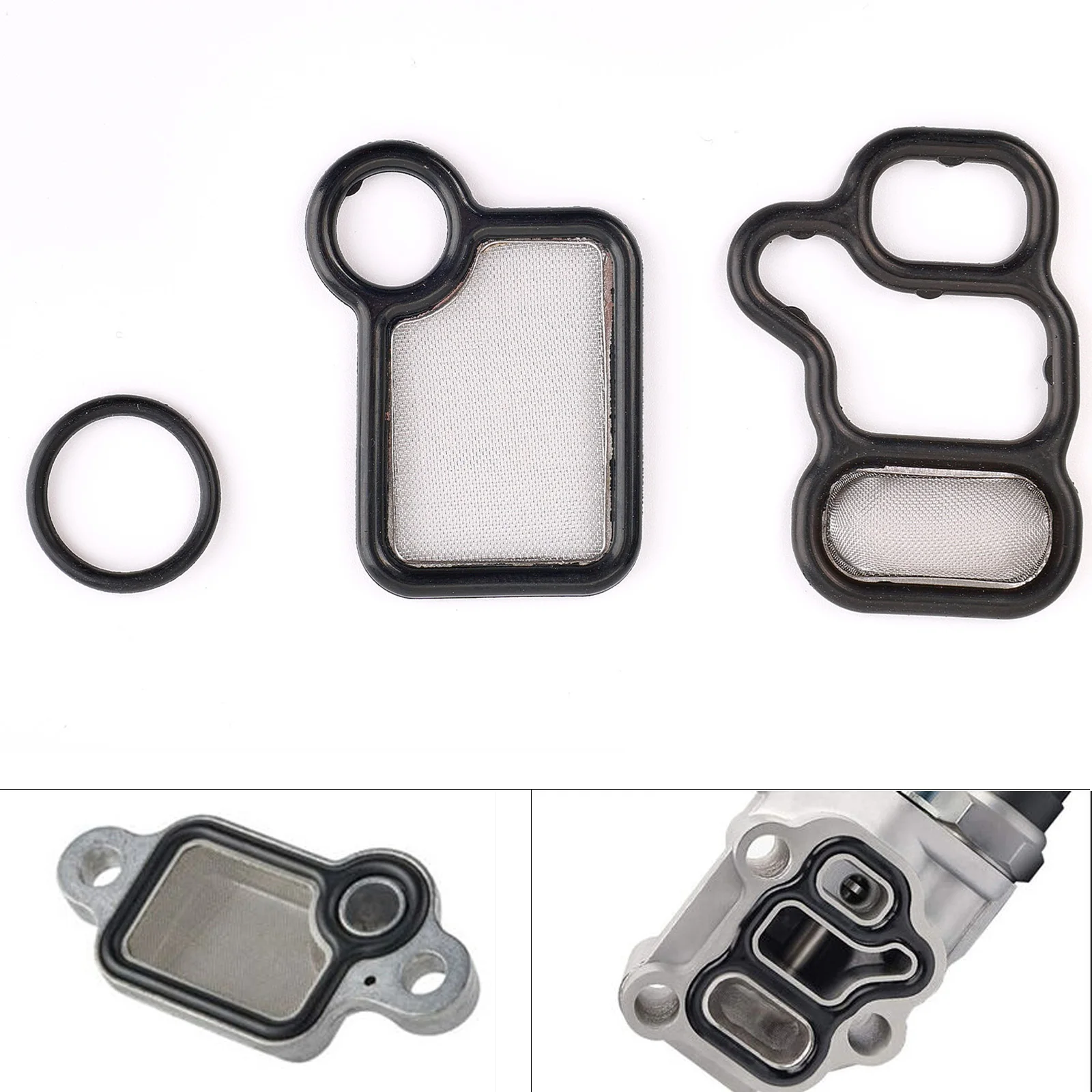 3 Pcs Solenoid Valve Cover Gaskets for VTEC Acura Honda Civic RSX CRV Accord Element 91319-PAA-A01 15815-RAA-A02 15845-RAA-A01 o ring gasket washers and gaskets o ring kit
