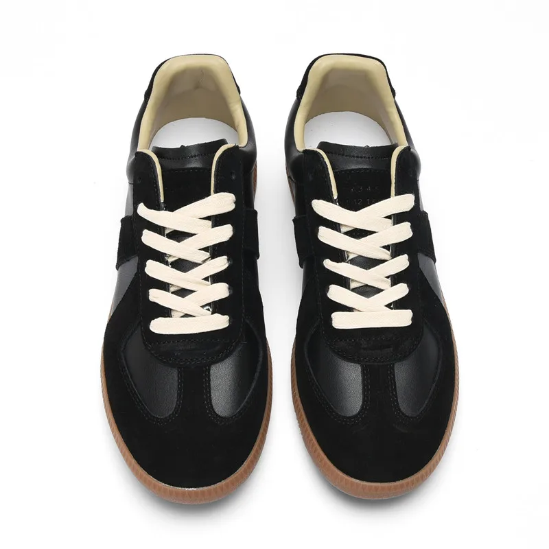Men Women genuine Lether Casual shoes fashion solid color flat leisure shoes lace-up lether men's comfortable zapatillas hombre