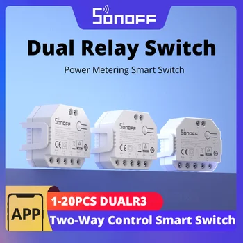 SONOFF DUALR3 Modulo Doppio Relè FAI DA TE MINI Misuratore di Potenza Interruttore Intelligente 1-20PCS Controllo Casa Intelligente Bidirezionale tramite eWeLink Alexa Google