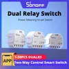 SONOFF DUALR3 Dual Relay Module DIY MINI Power Metering Smart Switch 1-20PCS Two Way Smart Home Control via eWeLink Alexa Google 1