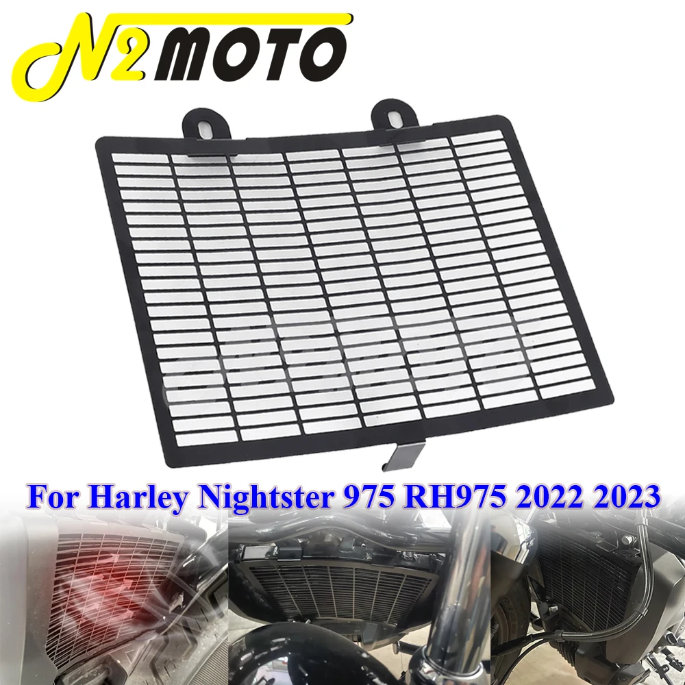 

Aluminum Motorcycle Radiator Grille Water Tank Grill Shield Guard Protection Cover For Harley Nightster 975 RH975 2022-23 Black