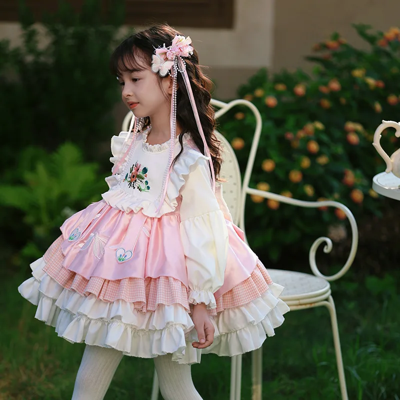 New Children's Lolita Princess Dress Girl's Birthday Ball Wedding Evening Dress