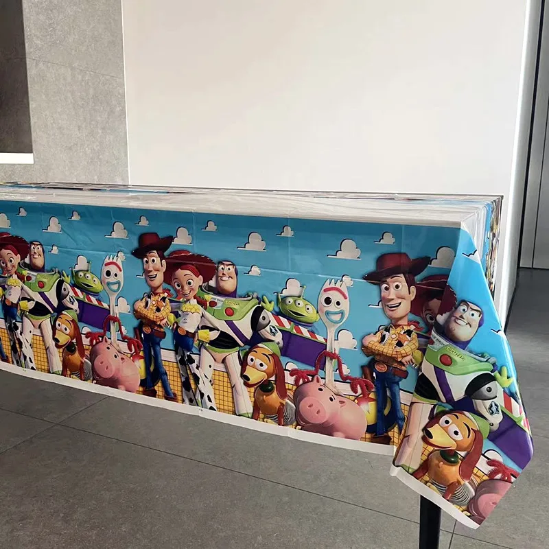 Table Cloth Disposable Tablecloth 1pcs 108*180cm Toy Story Disposable Plastic Tablecloth Table Cover For Party Decoration