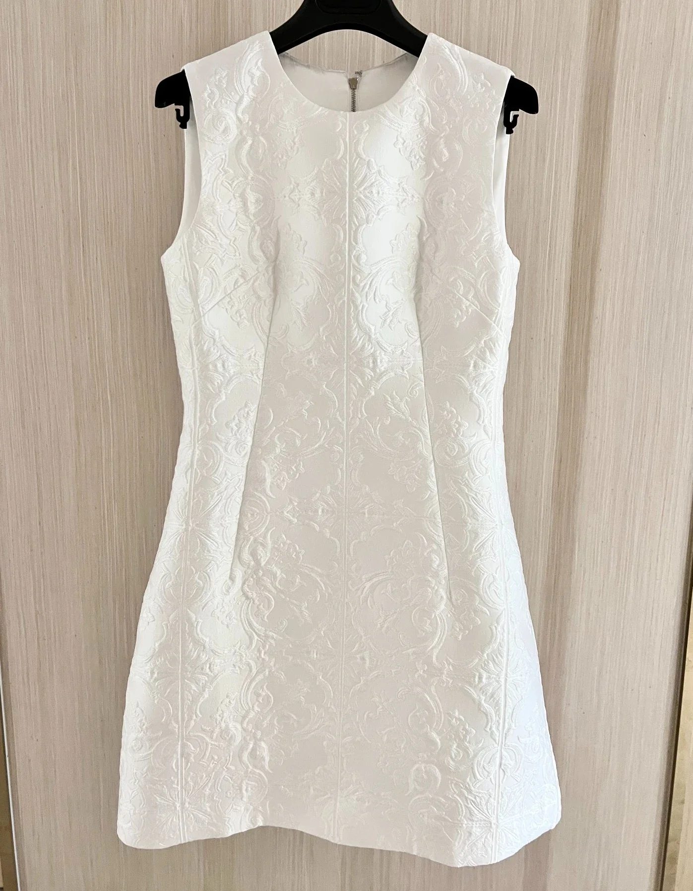 White Long Sleeve Jacket Sleeveless Dress Mini Skirt Jacquard New High Quality 2023 Female Clothing 118 element periodic table round elements sleeveless dress dress summer prom gown dress korean style women s clothing