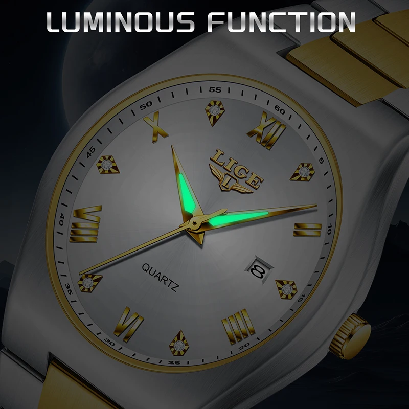 LIGE Men Watch Fashion Top Brand Luxury Luminous Watches For Men Casual Business Sports Waterproof Quartz Chronograph Clock Male