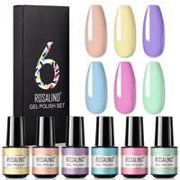 ROSALIND Nail Gel Polish Set For Manicure Nail Art Design Polish Lacquer Soak Off Semi Permanent UV Gel Hybrid Varnish 6PCS Kits 1