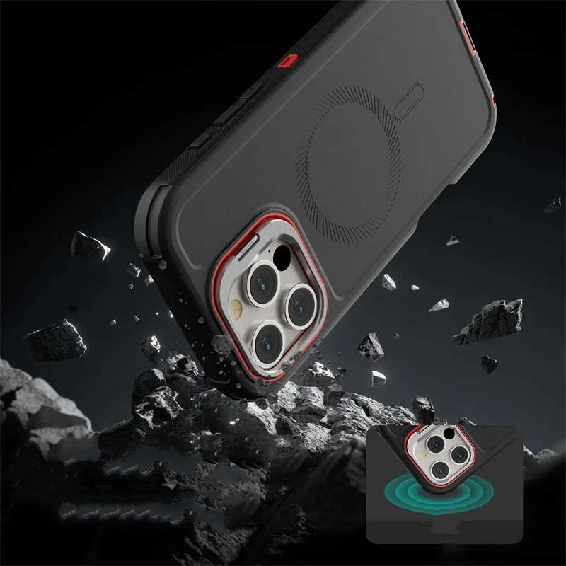 3-in-1 Military-Grade Magnetic Shockproof Case with MagSafe Compatibility