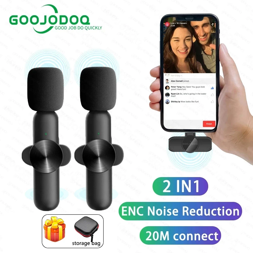 Microfono Lavalier Wireless Registrazione Audio Video Portatile Mini Mic Per Iphone Android Live Broadcast Gaming Phone Microfono