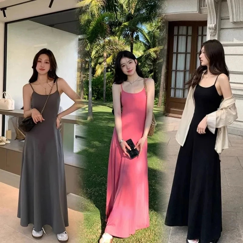 여성용 타이 염료 서스펜더 드레스, 느슨한 게으른 여름 해변 휴가, 긴 원피스 Best5 여성용 타이 염료 서스펜더 드레스, 느슨한 게으른 여름 해변 휴가, 긴 원피스 Best5