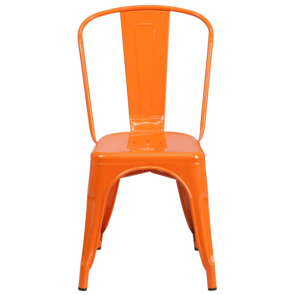 

LISM Commercial Grade Metal Indoor-Outdoor Stackable Chair, Orange