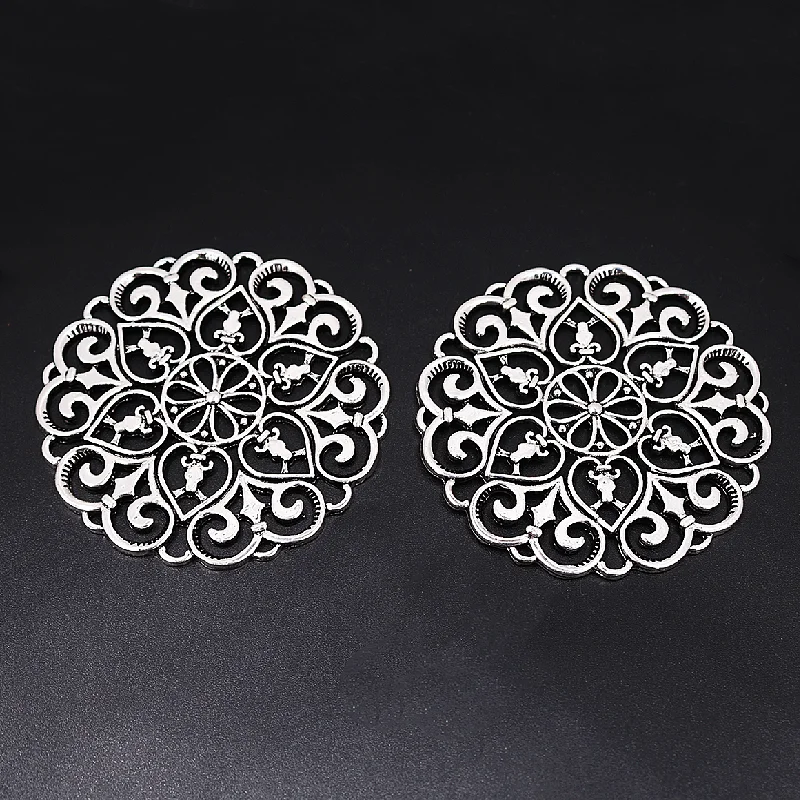 

1pcs Silver Plated Large Hollow Flower of Life Metal Pendant Vintage Necklace Accessories DIY Charm Jewelry Crafts Making P2174