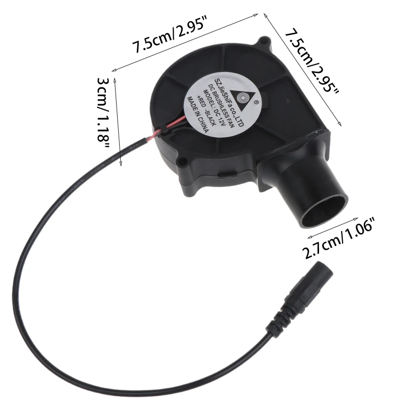 BBQ Air Blower Smelting Metal Fan 12V 2500R 5.5x2.1mm Input 27mm Air Tube for Barbecue Picnic Camping Fire Stove Fans air blower bbq fan barbecue blower