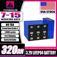 Lifepo4 320Ah 3.2V Battery 8000+ Cycles Rechargeable Lithium-ion Battery DIY 12V 24V 48V For RV EV Yacht Vans Golf Cart US STOCK 1