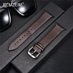 Elegant Blue Genuine Leather Watch Band - Premium Strap Collection - 42mm 44mm 45mm (Brown - b)
